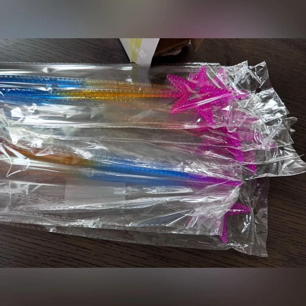 Set of 12 Brand New Colorful Gradient Princess Wands